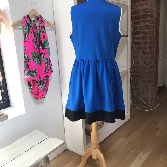 Kate Spade ♠️ Stunning Rare Find 🤩 Color Block Royal Blue Dress, Like New, 16 - Picture 3 of 13